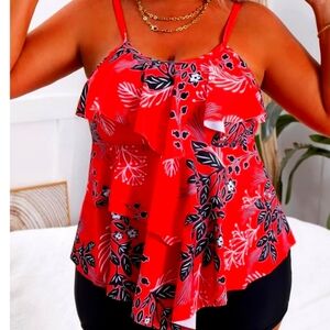 BRAND NEW B2prity Women's Plus Size Tankini Swimsuit, Ruffled, Flounce Top.